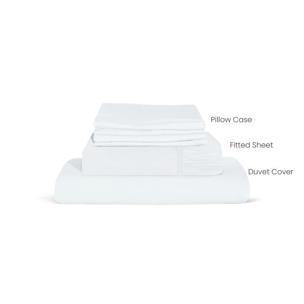Белое однотонное постельное белье из льняного цвета